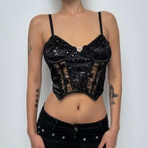 Glitter bustier adjustable cami top