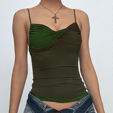 Contrast ruched backless cami top