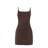 Square neck beaded cami mini dress