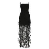 Ruffle lace cami mini dress