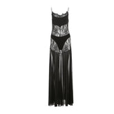 Mesh lace 2 piece cami maxi dress