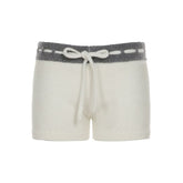 Drawstring self tie five-pointed star pattern short pant