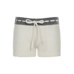 Drawstring self tie five-pointed star pattern short pant