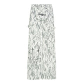 Button zip-up camouflage pocket straight leg pant