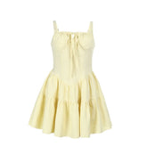 Self tie smocked cami mini dress