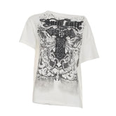 Short sleeve cross print top