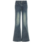 Pocket button low rise jeans