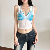 Halter padded 2 piece tank top