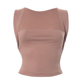 Square neck solid 2-way top