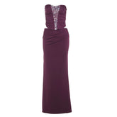 Glitter ruched backless maxi skirt set