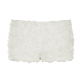 Flower applique low rise short pant