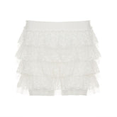 Lace A line ruched mini skirt