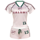 Short sleeve letter print short pant set