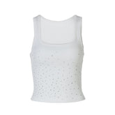U neck beaded tank top