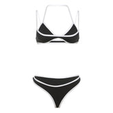 Halter v neck backless cami bikini swimwear