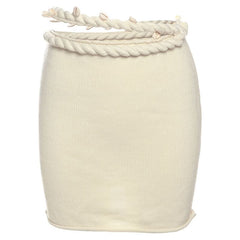 Knitted hollow out irregular zip-up cut out mini skirt