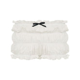 Bowknot ruffle ruched low rise short pant