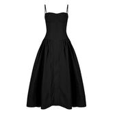 Ruched zip-up backless cami midi dress