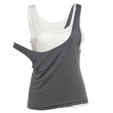 U neck solid 2 piece tank top