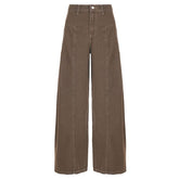 Button pocket zip-up low rise jeans