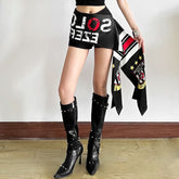 Letter print contrast decor belt