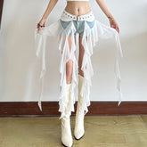 Ruffle irregular mesh decor belt