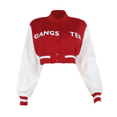 Long sleeve button "GANGS TER" pattern top