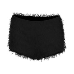 Raw hem low rise solid short pant