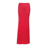Polka dot contrast maxi skirt