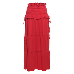 Ruffle self tie ruched solid midi dress