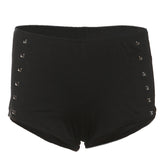Rivet low rise ruched solid short pant