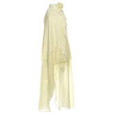 Crewneck flower applique irregular maxi dress