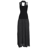 U neck polka dot cami maxi dress