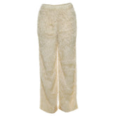 Fluffy solid medium rise straight leg pant