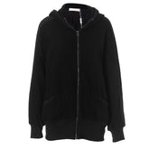 Hoodie zip-up long sleeve gloves pocket top
