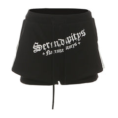 Drawstring letter pattern pocket short pant