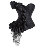 Sweetheart neck ruffle lace up corset top