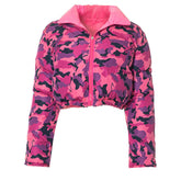 Camouflage long sleeve zip-up 2-way coat top