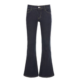 Low rise pocket zip-up jeans