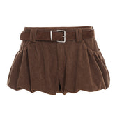 Corduroy low rise short pant