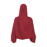 Long sleeve hoodie low cut top