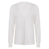 Deep v neck long sleeve solid top