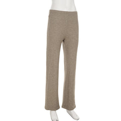 Waffle solid straight leg pant