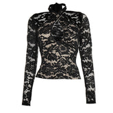 Cross front halter self tie lace long sleeve top
