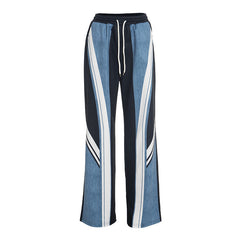 Drawstring pocket medium rise straight leg pant