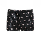 Glitter star print low rise short pant