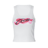 Sweetheart pattern u neck tank top
