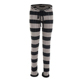 Striped drawstring knitted low rise pant