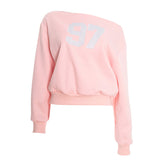 Long sleeve off shoulder "97" pattern top