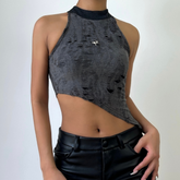 Irregular hollow out crop cut out top
